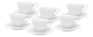Kit 6 Xícaras Chá Porcelana C/pires Maldivas Branco 180ml