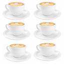 Kit 6 Xícaras com Pires Caneca Branco em Melamina Plástico Duro Resistente 200ml Café Chá Kit 6 Xícaras com Pires Caneca Branco em Melamina Plástico Duro Resistente 200ml Café Chá