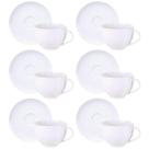 Kit 6 Xícaras com Pires Tramontina Maria Augusta Porcelana 250ml Chá Café Servir