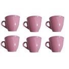 Kit 6 xicaras de café 70ml acrilico 5cm altura por 6cm diametro (pequena) plastico rosa