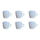 Kit 6 xicaras de café 70ml acrilico/plastico 5cm altura por 6cm diametro (pequena) plastico branco