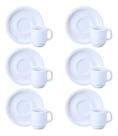 Kit 6 Xícaras De Café C/ Pires 70ml Porcelana Branca Schmidt