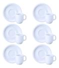 Kit 6 Xícaras De Café C/ Pires 70ml Porcelana Branca Schmidt Kit 6 Xícaras De Café C/ Pires 70ml Porcelana Branca Schmidt