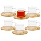Kit 6 Xícaras de Café Chá Vidro Borosilicato Com Pires 130ml