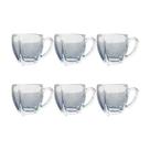 Kit 6 Xícaras De Café Vidro Love Em Casa Tem 195ml Kit 6 Xícaras De Café Vidro Love Em Casa Tem 195ml