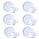 Kit 6 Xícaras De Chá C/ Pires Cilíndrica Porcelana Schmidt