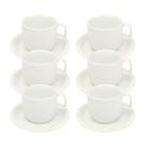 Kit 6 Xícaras de Chá com Pires 220ml em Porcelana