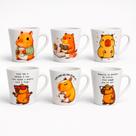 Kit 6 Xícaras de Porcelana Tulipa Capivara Vibes 120ml Café, Meme, Frase, Fofo, Home Office Kit 6 Xícaras de Porcelana Tulipa Capivara Vibes 120ml Café, Meme, Frase, Fofo, Home Office
