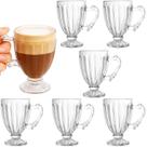 Kit 6 Xícaras de Vidro 100ml com Pé Estilo Elegante Taça Copo para Café Chá Mesa Posta Cantinho Design Sofisticado Material Resistente Transparente