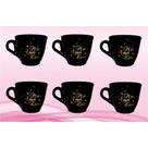 Kit 6 xicaras Pretas 70ml estampadas Mãe amor eterno
