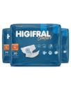kit 60 FRALDAS GERIÁTRICAS ADULTO HIGIFRAL 3 PACOTES