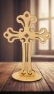 Kit 60 Mini Crucifixo em MDF Cru 8cm para Lembrança