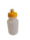 Kit 60 Mini Garrafas Squeeze 300ml plástico transparente tampa amarela