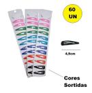 Kit 60 Presilhas Cabelo Tic Tac 4,5cm Colorido Sortido