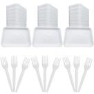 Kit 600 Descartavel Bandeja B2 + Garfo Refeição Descartavel