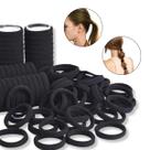 Kit 600 Elásticos Xuxinha Lacinho Laço Preto Cabelos Atacado Penteado Cabeleireiro Cabelos Presos Coque