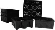 Kit 60PC Caixa de Luz Plastica 4x4 Simples Preta Octogonal - Brasipla