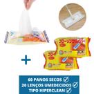 Kit 60uni Panos Secos + 20uni Lenços Umedecidos P/ Rodo Mop
