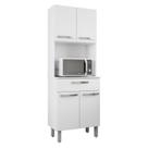 Kit 61cm Armário Paneleiro Cozinha Compacta Com Gaveta - Branco Kit 61cm Armário Paneleiro Cozinha Compacta Com Gaveta - Branco