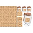 Kit 63 Adesivos tag rotulo etiqueta 3,5x3,5cm à Prova d'Água Água para Potes Tempero Design em Quadr