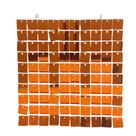 Kit 64 Unidades Painel Decorativo Lantejoula Shimmer Wall Laranja