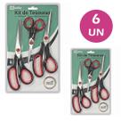 Kit 6pcs tesoura multiuso aço inoxidável cabo anatômico