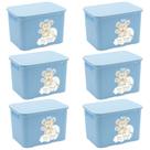 Kit 6un Caixa Organizadora Infantil 3,5L Azul - Bebê & Mamãe