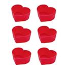Kit 6un forma coração cupcake bolinho muffin silicone