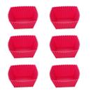 Kit 6un forma quadrada cupcake bolinho muffin silicone