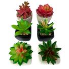 Kit 6un Suculentas Artificiais vaso ceramica