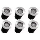 Kit 6x Balizador Blindado Piso LED 1W IP65 Bivolt Branco Quente Kit 6x Balizador Blindado Piso LED 1W IP65 Bivolt Branco Quente