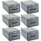 Kit 6x Caixa Organizadora Dobrável Para Closet Guarda Roupa