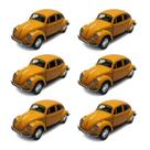 Kit 6x Carrinho de Coleção Fusca Amarelo - AP TOYS