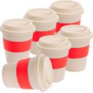 Kit 6x Copo Fibra de Bambu 380ml Fibre TopGet Vermelho