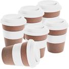 Kit 6x Copo Fibra de Bambu 390ml Fiber TopGet Branco