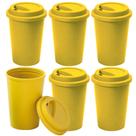 Kit 6x Copo Fibra de Bambu 450ml Nature Colors Amarelo TopGet