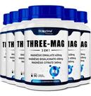 Kit 6x Three Mag Blend De Magnésio Malato Glicina Citrato 90 Cápsulas