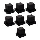 Kit 7 Acabamento Metal Quadrado Preto Black