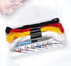 Kit 7 Agulhas Bordados Ponto Cruz Costura Acessórios Estojo