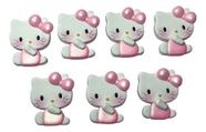 Kit 7 Aplique Biscuit Gatinha Rosa Pronta Entrega Laço