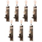 Kit 7 Arandelas Luminária de Parede Colonial em Madeira Maciça Rústica e Sisal Ideal para Sítios Chácaras Chalés Retrô Vintage Kit 7 Arandelas Luminária de Parede Colonial em Madeira Maciça Rústica e Sisal Ideal para Sítios Chácaras Chalés Retrô Vintage