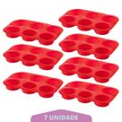 Kit 7 Assadeiras Silicone Cupcake Retangular Sortida Bolinho