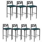 Kit 7 Banquetas Luiza Azul Turquesa Kit 7 Banquetas Luiza Azul Turquesa