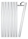 Kit 7 Bastão Agitador 10x300mm Vidro Maciço Ponta Lapidada