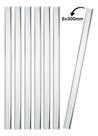 Kit 7 Bastões Agitadores 6x300mm Vidro Maciço Ponta Lapidada Kit 7 Bastões Agitadores 6x300mm Vidro Maciço Ponta Lapidada