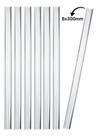 Kit 7 Bastões Agitadores 8x300mm Vidro Maciço Ponta Lapidada Kit 7 Bastões Agitadores 8x300mm Vidro Maciço Ponta Lapidada