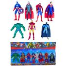 Kit 7 Bonecos Vingadores Avangers Articulados 15 Cm Com Luz