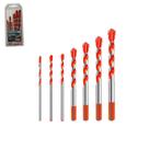 Kit 7 Brocas Triangular Helicoidal 3 A 12mm Multiuso Profissional