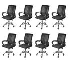 Kit 7 Cadeiras Escritório Diretor Office Tela Mesh Viena 3324