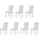 Kit 7 Cadeiras Vitória para Sala de Jantar-Assento sintético branco